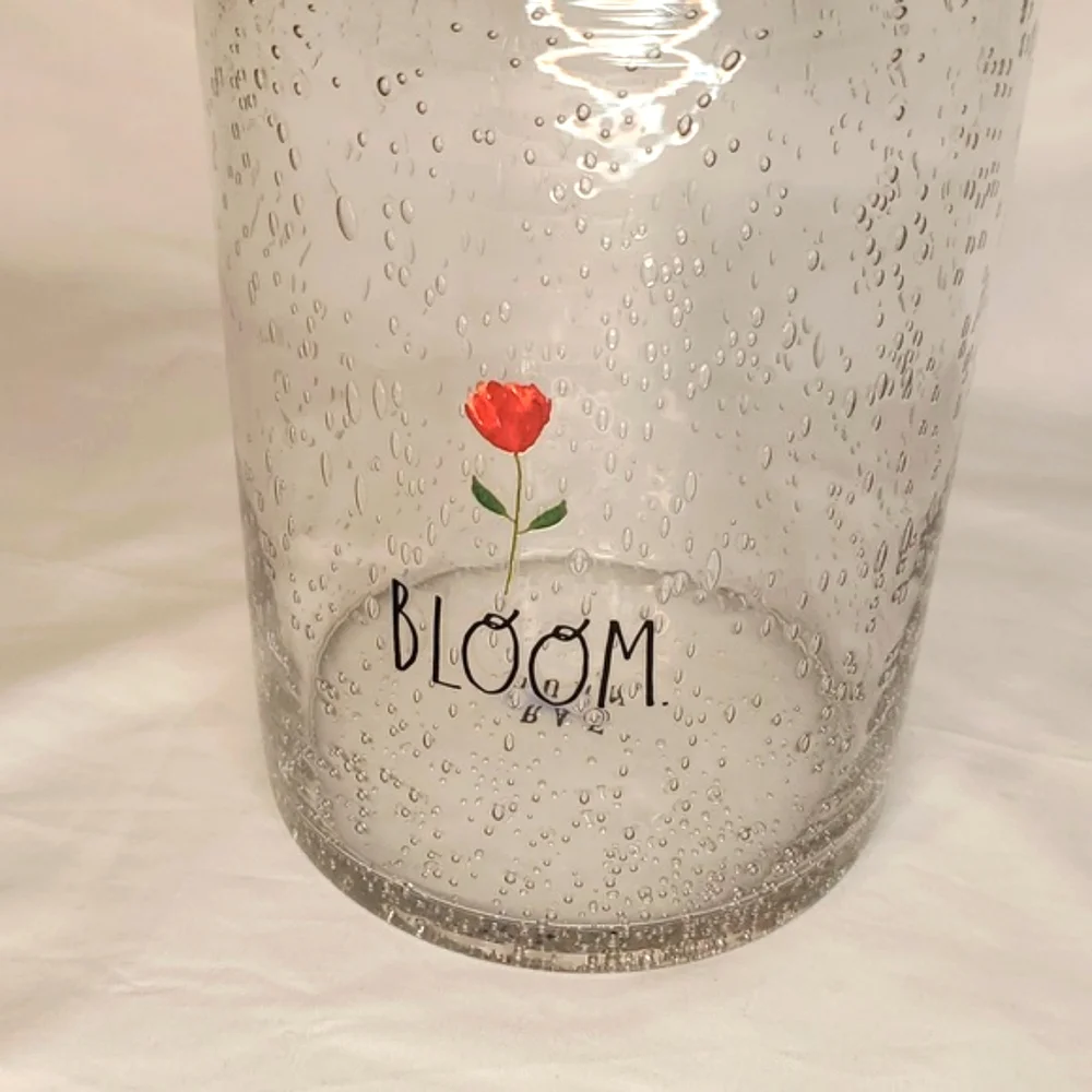 Rae Dunn Vase Hurricane Bubble Glass Clear Vase Farmhouse Style Valentines Decor